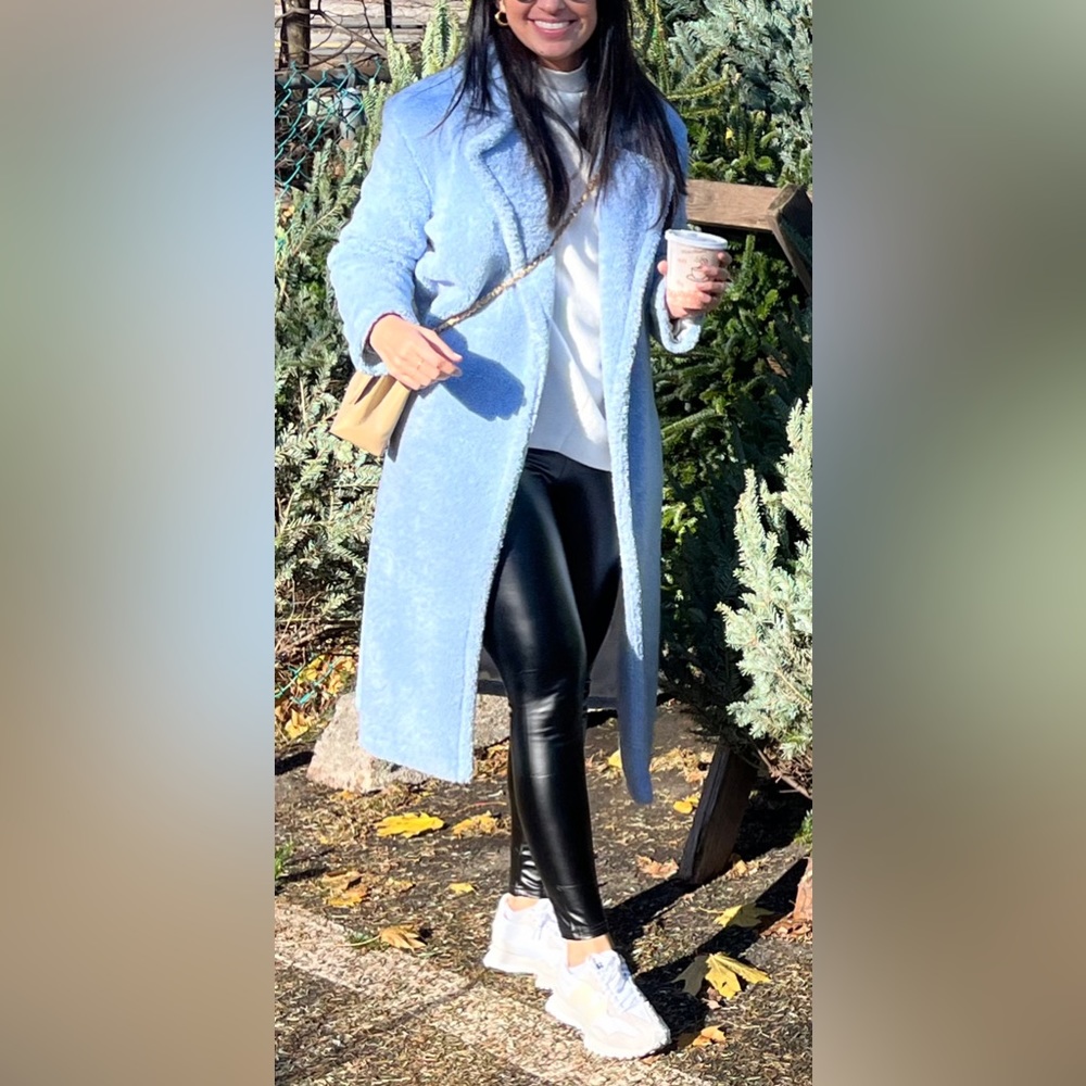 Baby blue teddy coat